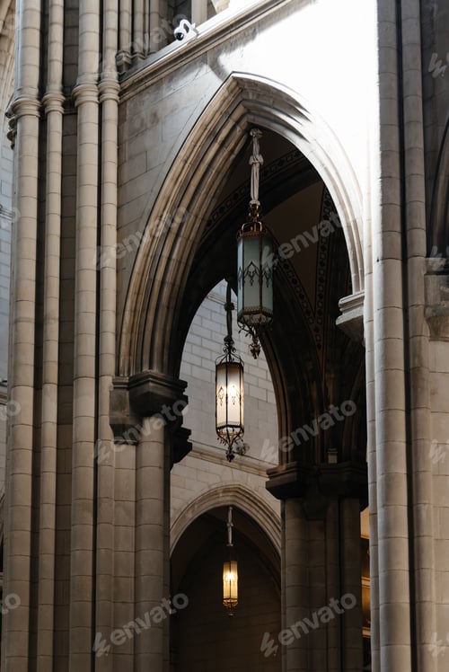 Preview: Interior of Cathedral Santa Maria la Real de La Almudena in Madrid, Spain.