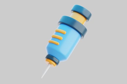 Preview: Blue syringe with yellow accents