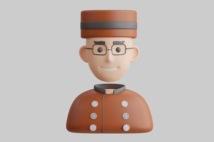 Preview: Cartoon illustration of a man in a distinctive uniform