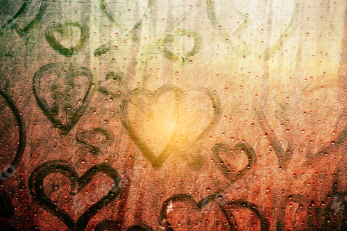 Preview: Heart on glass with of art