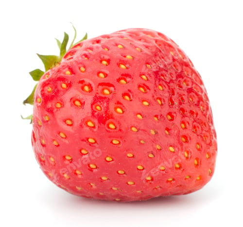Preview: Strawberry isolated on white background closeup