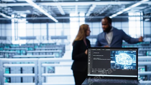 Preview: Close up of laptop with AI technology used to sustain data center hardware