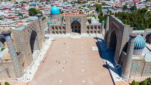 Preview: Registan Square in Samarkand Uzbekistan with city in the background