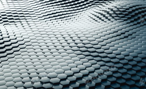 Preview: 3D Illustration. Geometric hexagonal abstract background