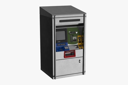 Preview: Subway Ticket Kiosk - Clean & Worn with Touch Screen and Payment Options