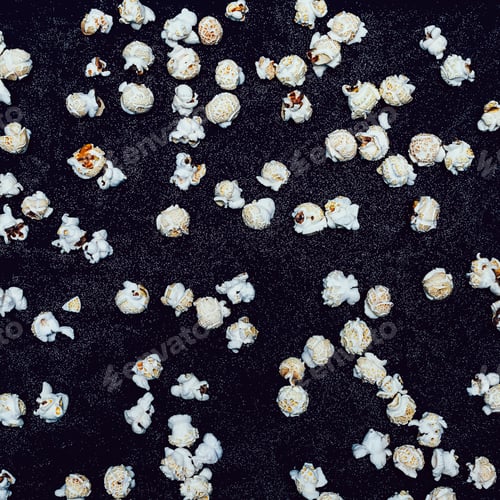 Preview: Popcorn on a black background Minimal fashion