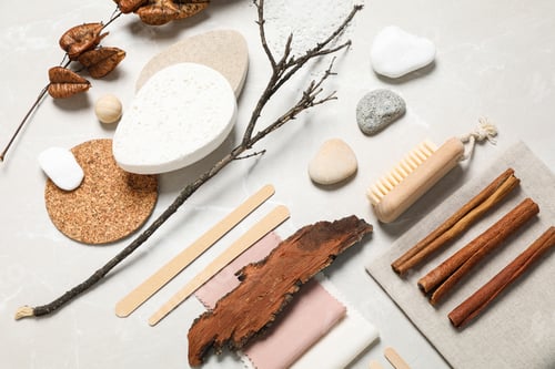 Preview: Flat lay of creative moodboard composition, concept of moodboard