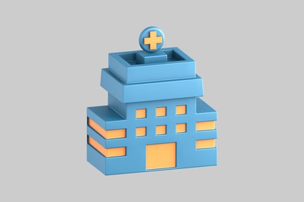 Preview: Cartoon hospital building with cross
