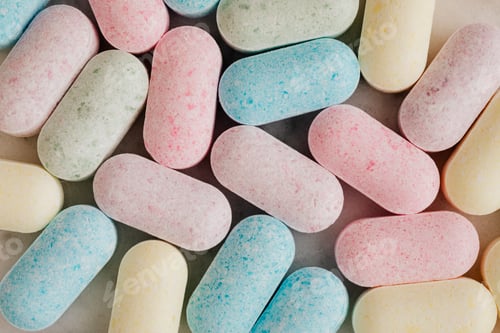 Preview: Pastel pills macro shot background