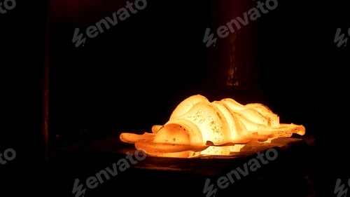 Preview: Close up of metal forging process of a metal detail at the metallurgical plant. Scene. The
