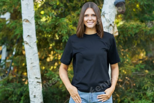 Preview: Young woman in black shirt