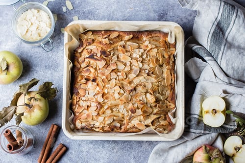 Preview: Recipe Step by step. Homemade pies with apples and almond flakes. Norwegian Biscuit Pie