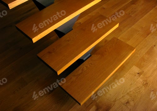 Preview: Wooden staircase in a house