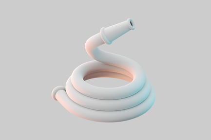 Preview: White cartoon garden hose coil