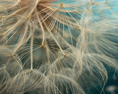 Preview: Abstract dandelion flower background, extreme closeup. Big dandelion on natural background. Art phot
