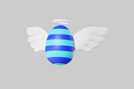 Preview: Striped Easter Egg with Wings