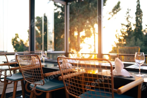 Preview: Interior of a new empty hotel restaurant