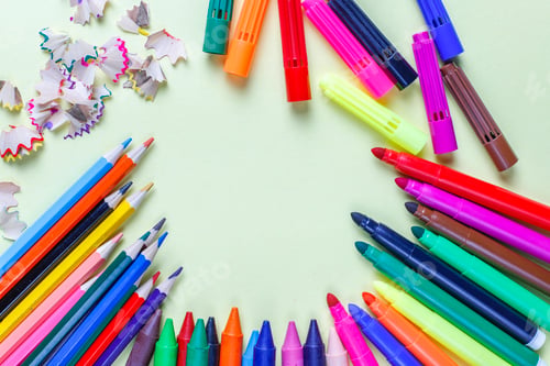 Preview: Set of colorful accessories for painting and drawing.