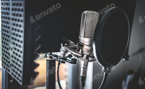 Preview: Microphone in recording studio