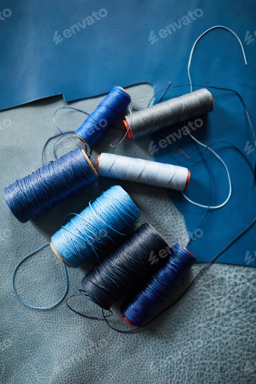 Preview: Blue Leather Background