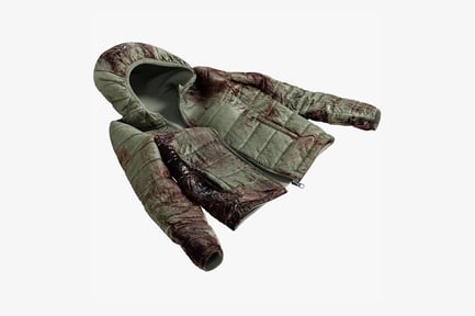 Preview: Women's Green Down Jacket - Bloody Texture