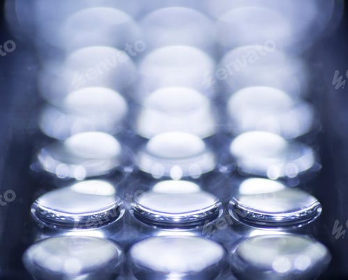 Preview: Perspective background of a led panel with neutral light with a degraded blur