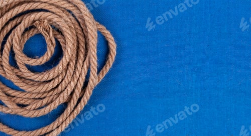 Preview: Twisted rope on blue canvas background