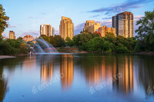 Preview: London, Ontario, Canada Skyline on the Thames River
