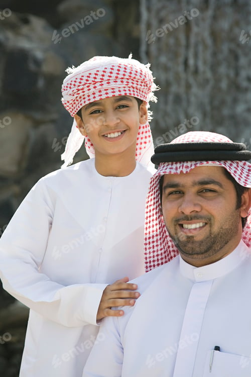 Preview: Father and son sharing a joyful moment outdoors