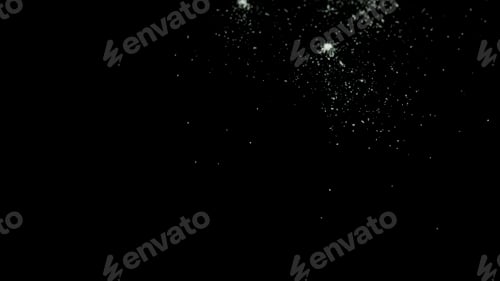 Preview: White powder droppind isolated on black background. Stock footage. White small particles falling