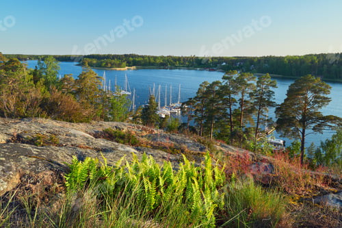 Preview: Attractions of Mariehamn: view from Badhusberget Hill near Mariehamn Water Tower towards the western