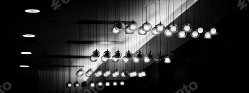 Preview: Many electric lamps hanging from the ceiling
