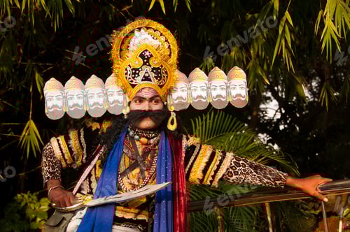 Preview: Portrait of a Impressionist dressed as Raavan, India