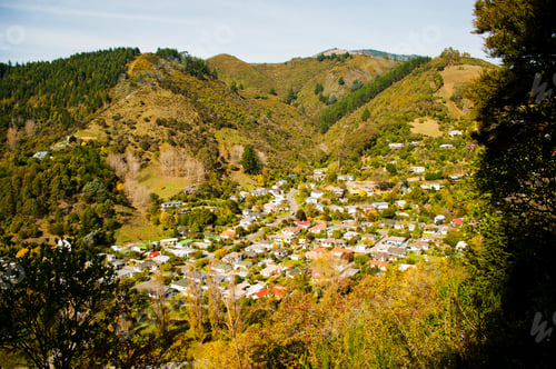 Preview: Houses Located on a Hill in Nelson, South Island, New Zealand