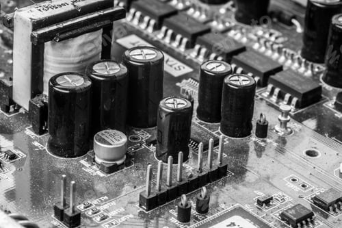Preview: capacitors on an electronic board