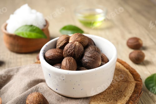 Preview: Concept of skin care cosmetics, Shea butter, close up