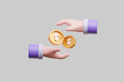 Preview: Cartoon hands giving coins