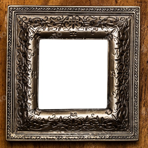 Preview: Photo frame over wooden background with empty space
