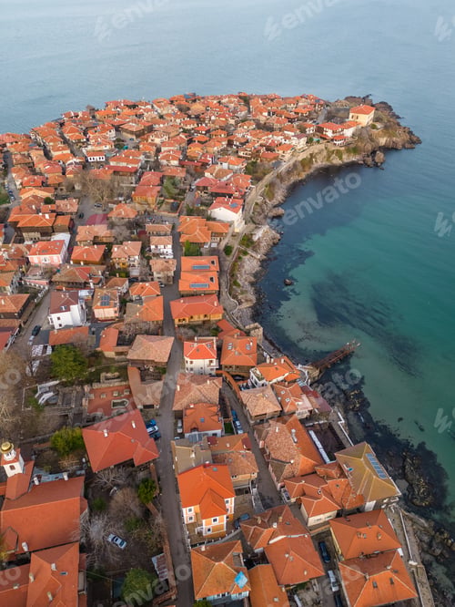 Preview: Aerial view of the old town Sozopol, Burgas region, Bulgaria