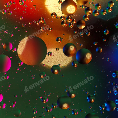 Preview: Colorful artificial background with bubbles.