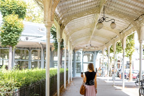 Preview: Woman in Vichy resort, France