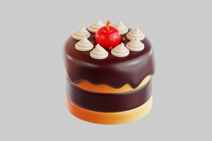 Preview: Chocolate ganache cake with meringues and berries