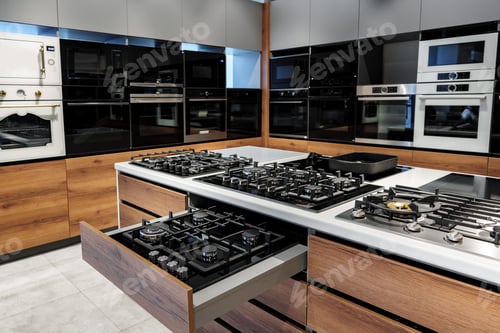 Preview: Modern cooking stoves on display in the store