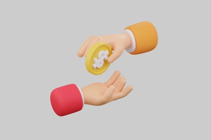 Preview: Cartoon hand giving coin