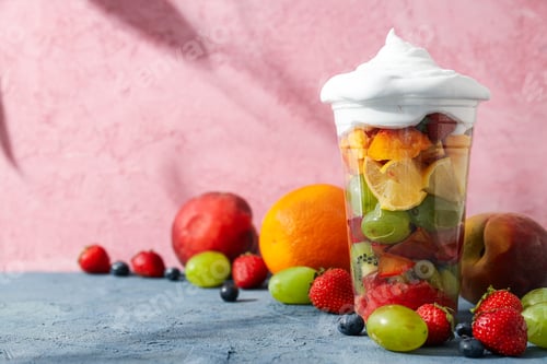 Preview: Fruit salad, healthy food and healthy nutrition