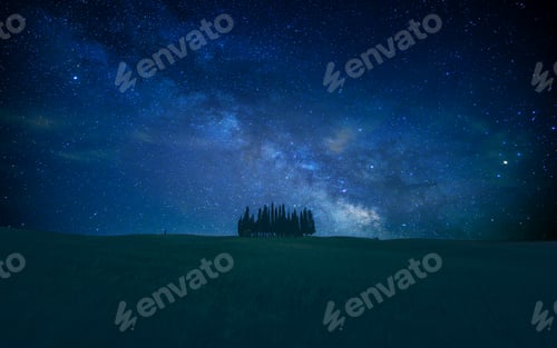 Preview: Beautiful tuscan landscape with the cypress wood