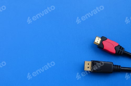 Preview: Audio video HDMI computer cable plug and 20-pin male DisplayPort gold plated connector