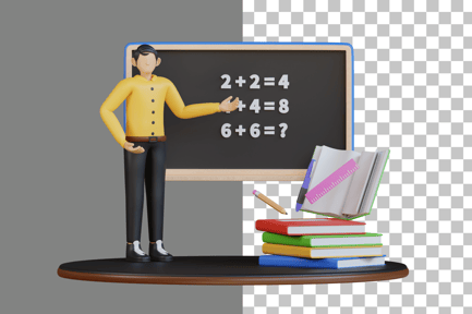 Preview: Male Math Teacher 3D Illustration