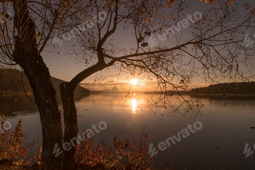 Preview: Beautiful sunset at lake