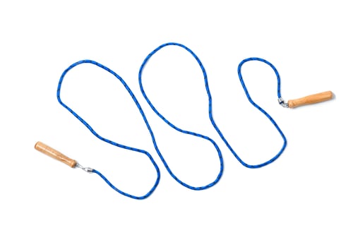 Preview: Jump rope on white background, top view